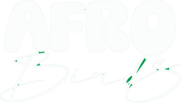 Das Afro Birds Logo in weißer Farbe.
